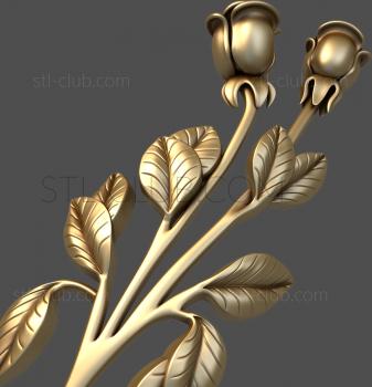 3D model Two rosebuds (STL)